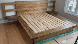 Modern Harmony Bed Frame with Open Shelf Nightstands