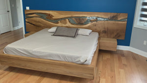 River Glow Bed Frame with Floating Nightstands
